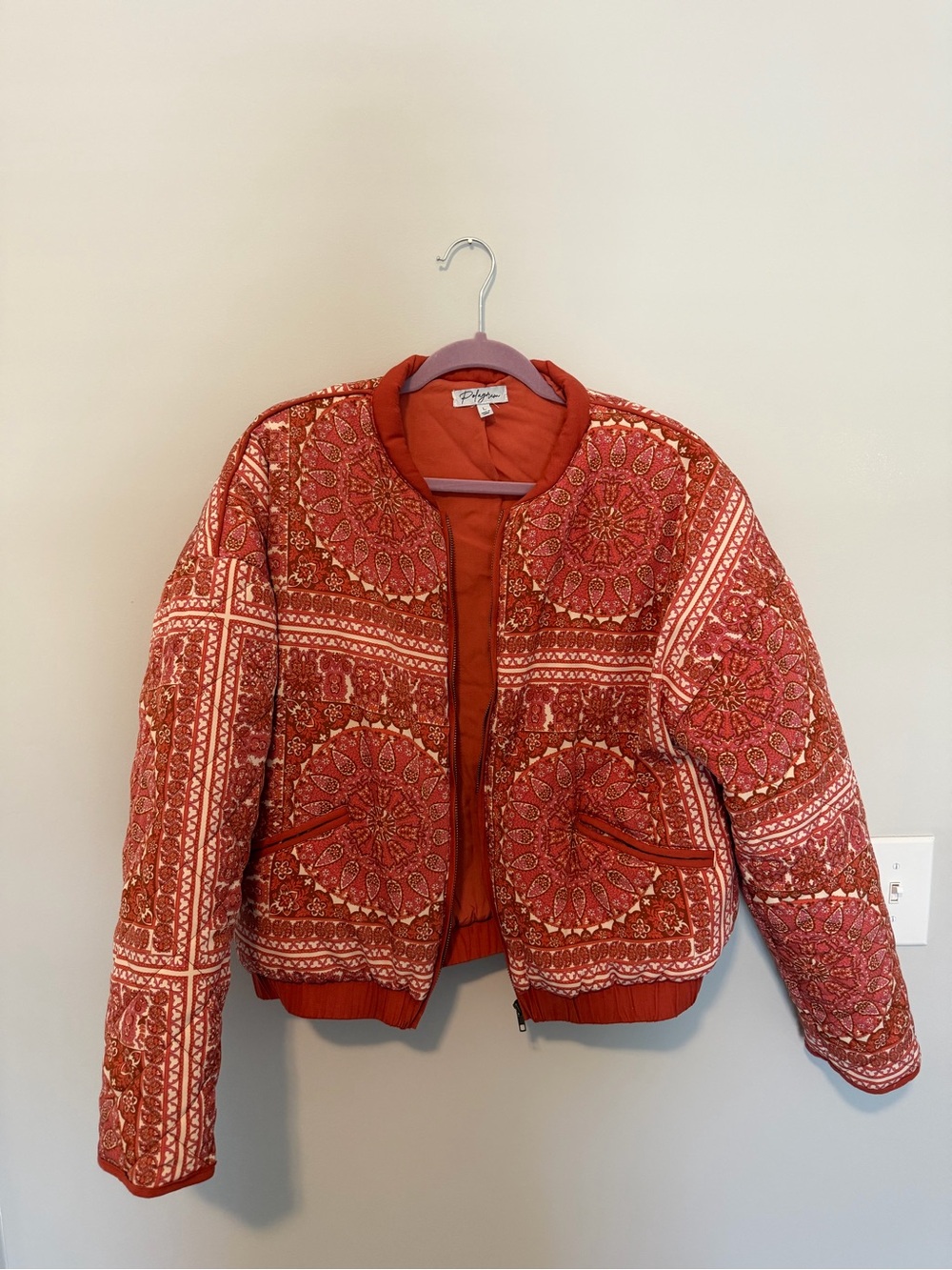 Polagram Quilted Bomber Jacket - Red